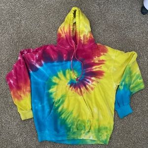 Medium rainbow tie dye hoodie